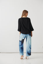 Load image into Gallery viewer, Half Placket Blouse with Cuffs -  Black
