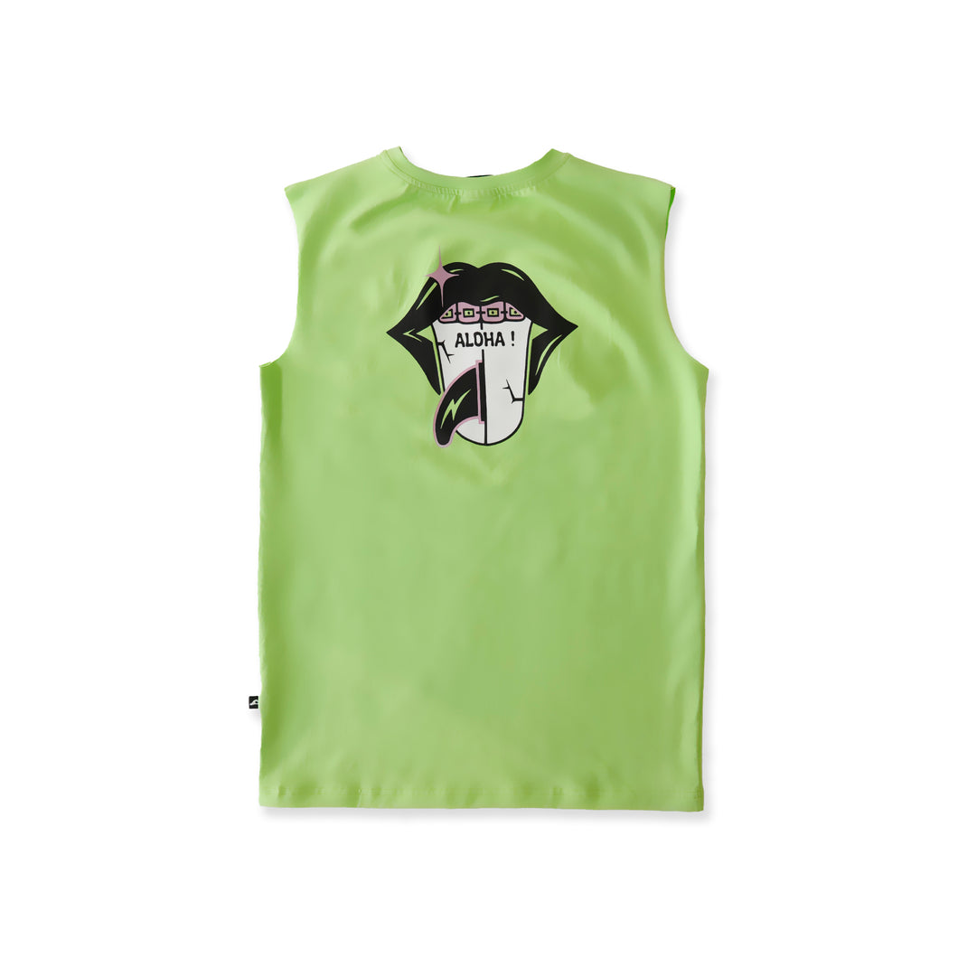 Aloha Tongue Muscle Tee - Lime