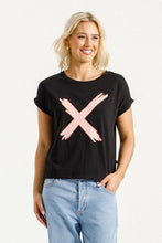 Load image into Gallery viewer, Jackie Tee - Black with Blossom Berry X
