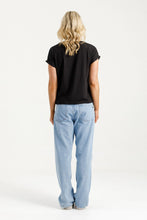 Load image into Gallery viewer, Jackie Tee - Black with Blossom Berry X
