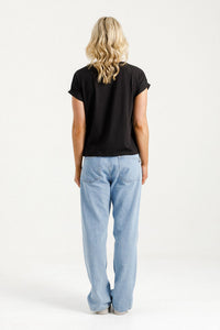 Jackie Tee - Black with Blossom Berry X