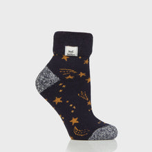 Load image into Gallery viewer, Ladies Lite Orion Sleep Sock - Navy/Gold Stars

