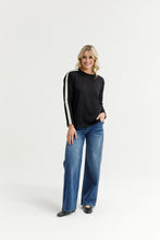 Load image into Gallery viewer, Long Sleeve Chris Tee - Black &amp; Sand
