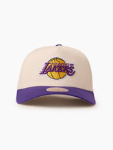 Load image into Gallery viewer, White/Cream/Purple Pro Pinch Snapback - Los Angeles Lakers
