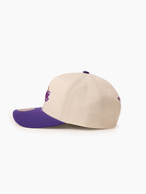 Load image into Gallery viewer, White/Cream/Purple Pro Pinch Snapback - Los Angeles Lakers
