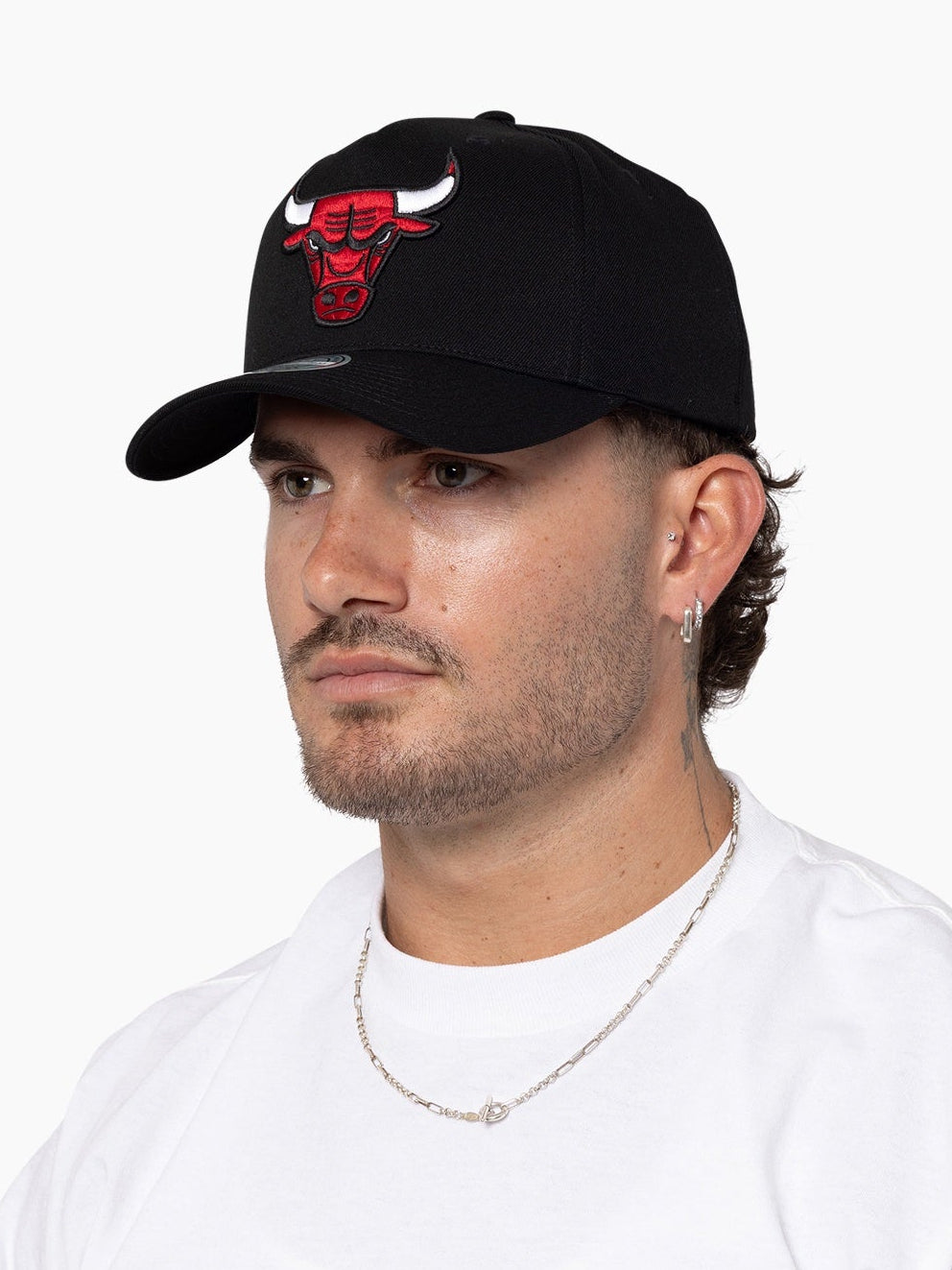NBA Black W/ Team Logo Flex 110 Snapback - Chicago Bulls