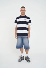 Load image into Gallery viewer, Game Day Stripe Tee - Navy/White
