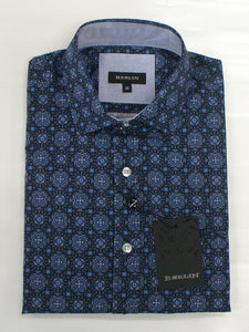 Diamonds Print S/S Shirt - Navy