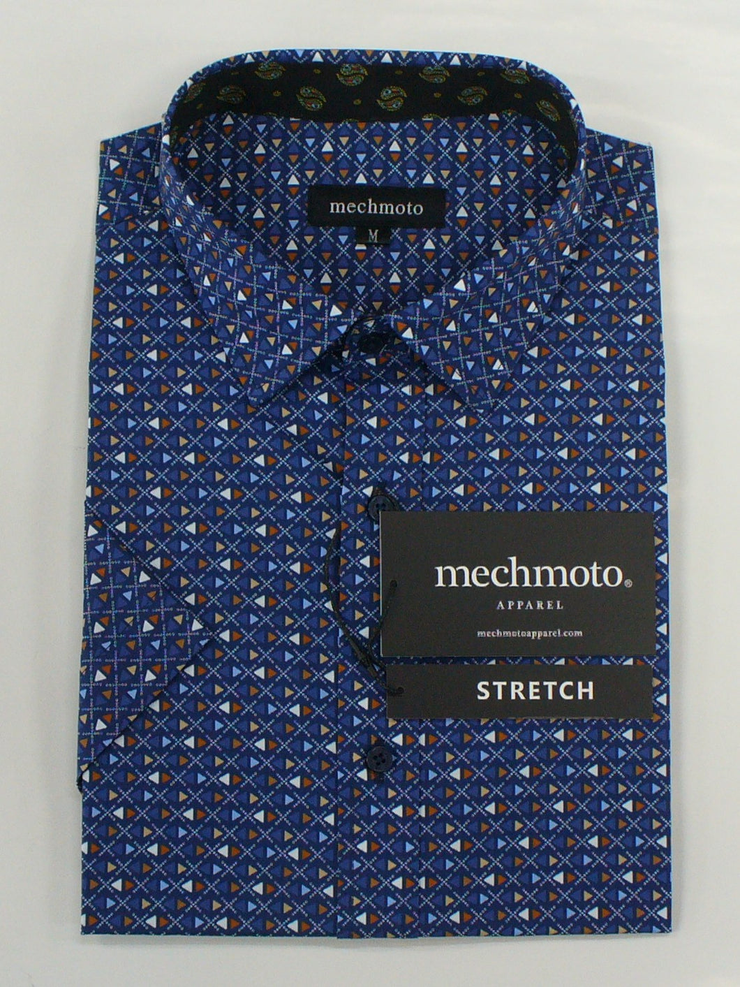 Cotton Stretch Shirt with Triangle Design