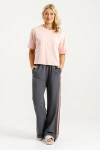 Palazzo Pants - Graphite with Blossom Tape