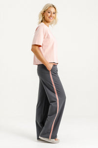 Palazzo Pants - Graphite with Blossom Tape