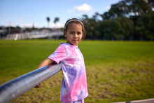 Load image into Gallery viewer, Rad Tribe Tee in Pink &amp; Lilac Tie Dye
