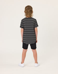 Rad Tribe Tee - Black/White Stripe