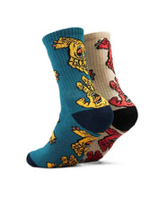 Load image into Gallery viewer, Crowded Hand Crew Sock 2pk - Concrete/Teal
