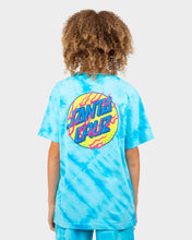 Load image into Gallery viewer, Inferno Stacked Strip Dot Tee - Turquoise Tie Dye
