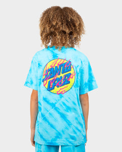 Inferno Stacked Strip Dot Tee - Turquoise Tie Dye