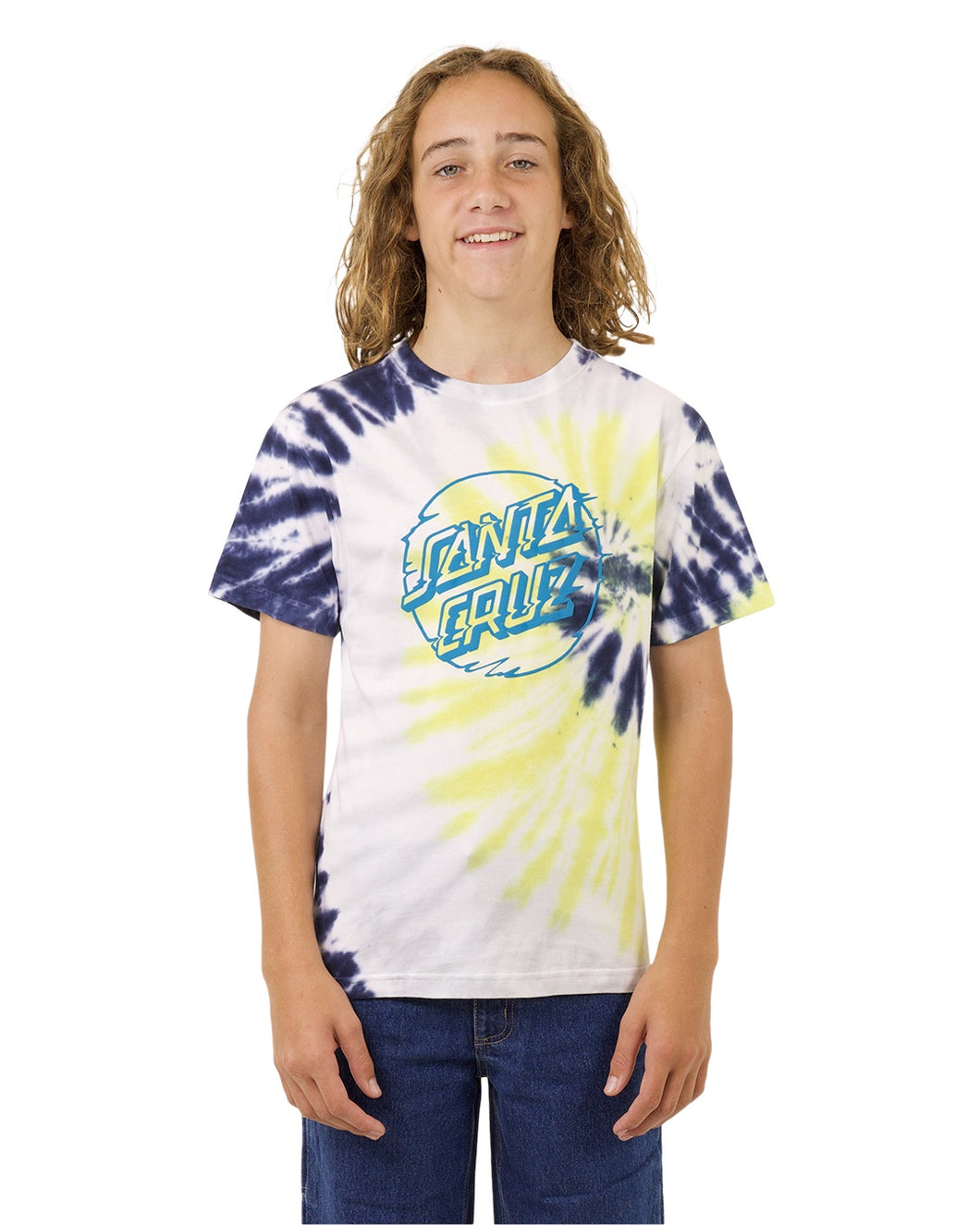 Vivid Dot Mono Front Tee - Navy Tie Dye