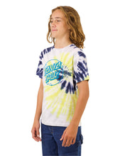 Load image into Gallery viewer, Vivid Dot Mono Front Tee - Navy Tie Dye
