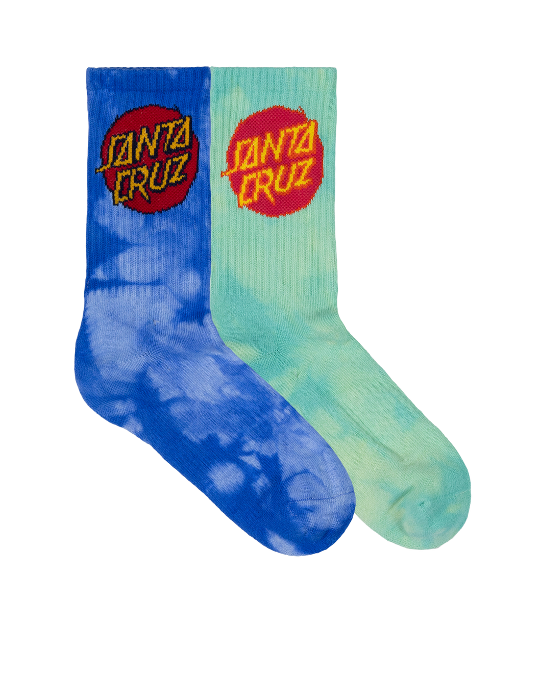 Cruz Dye Crew Sock 2 Pack - Blue Tie dye/Teal Tie dye