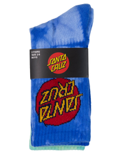 Load image into Gallery viewer, Cruz Dye Crew Sock 2 Pack - Blue Tie dye/Teal Tie dye
