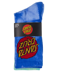 Cruz Dye Crew Sock 2 Pack - Blue Tie dye/Teal Tie dye