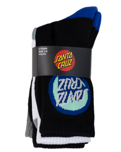 Bold Shadow Dot Crew Sock 4Pack - Black/White/GrayMarle