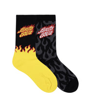 Load image into Gallery viewer, Flaming Stack Crew Sock - Yellow/Black
