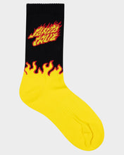 Load image into Gallery viewer, Flaming Stack Crew Sock - Yellow/Black
