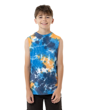 Load image into Gallery viewer, Industrial Dot Mono Muscle - Blue Tie Dye
