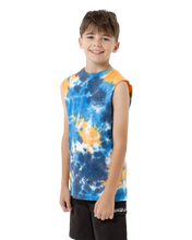 Load image into Gallery viewer, Industrial Dot Mono Muscle - Blue Tie Dye
