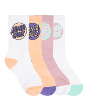 Load image into Gallery viewer, Other Dot Crew Sock 4 Pk - Pink/White/Orange
