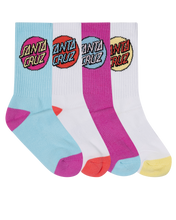Load image into Gallery viewer, Other Dot Girls Crew Sick 4 Pack - Aqua/Pink/White
