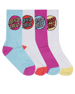 Other Dot Girls Crew Sick 4 Pack - Aqua/Pink/White