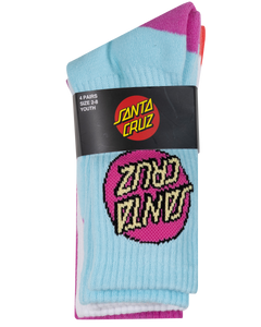 Other Dot Girls Crew Sick 4 Pack - Aqua/Pink/White