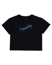 Load image into Gallery viewer, Winged Moon Strip Centre SS Crop Tee
