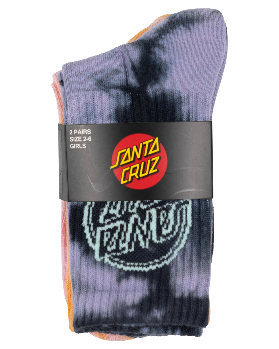 Contra Dot Mono Crew Sock 2 Pack - Lavender Tdye/Orange Tdye