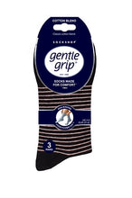 Load image into Gallery viewer, Gentle Grip 3pk Womens Sock - Varsity Fine Stripe
