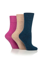 Load image into Gallery viewer, Gentle Grip 3pk Wool Blend Womens Sock - Coloured
