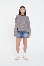 Load image into Gallery viewer, Alex Stripe Billie LS Tee - Petal-Cocoa
