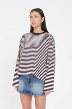 Load image into Gallery viewer, Alex Stripe Billie LS Tee - Petal-Cocoa
