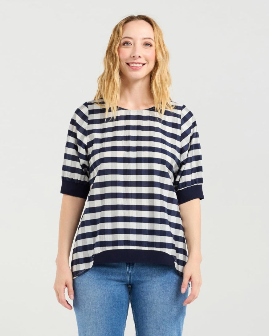 Havana Top - Navy Check