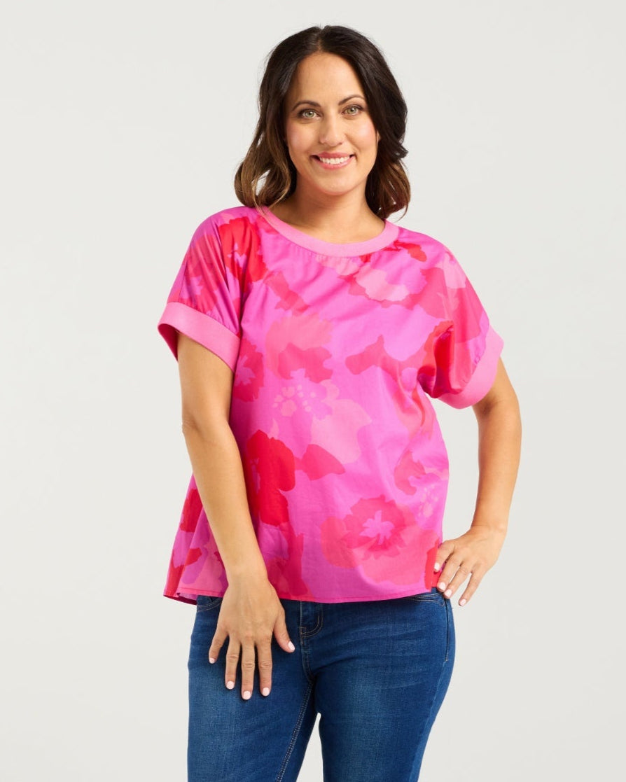 Olivia Top - Fuchsia Burst