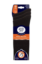 Load image into Gallery viewer, Gentle Grip 3pk Wool Blend Womens Sock - Black

