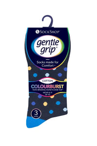 Gentle Grip 3Pk - Colourburst Mens Sock