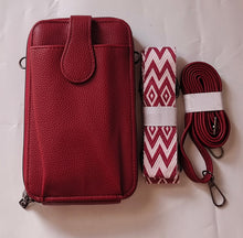 Load image into Gallery viewer, Wallet &amp; Phone Bag with 2 Straps - Burgundy
