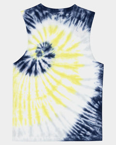 Vivid Dot Mono Front Muscle - Navy Tie Dye