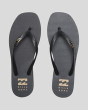 Load image into Gallery viewer, Fiji Square Toe Thong - Black/Gold
