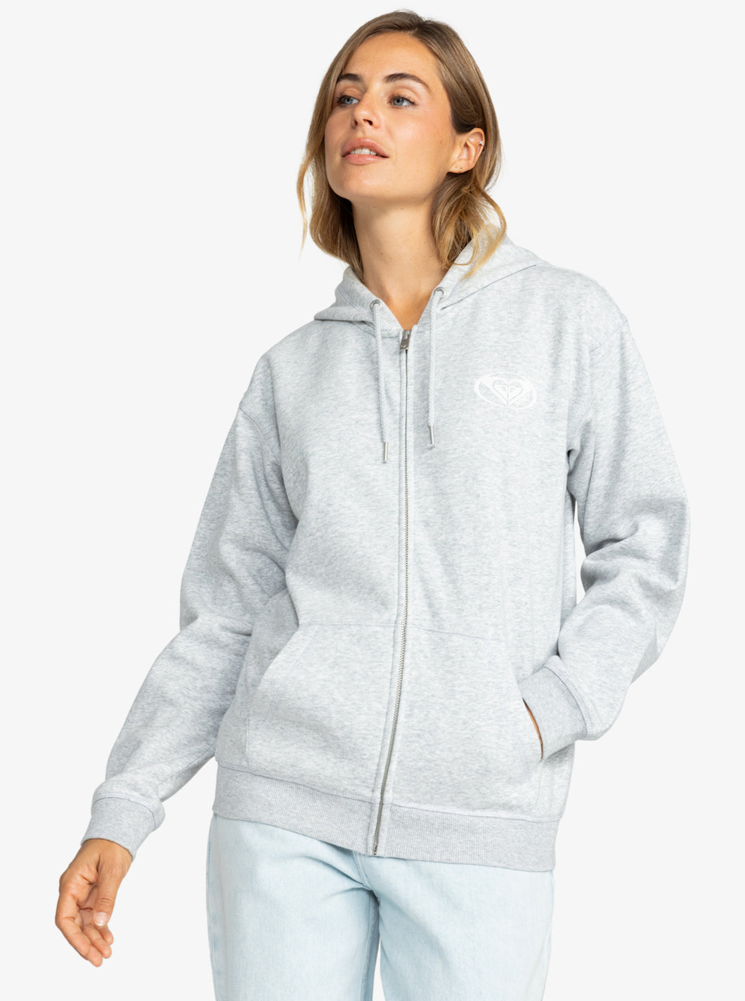 Surf Stoked Zipped Brushed Hoodie - Heritage Heather