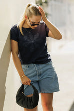 Load image into Gallery viewer, Jackie Tee - Navy Daisy Print
