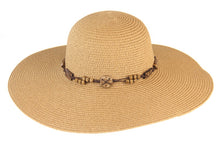 Load image into Gallery viewer, Wide Brim Hat with Bead Trim

